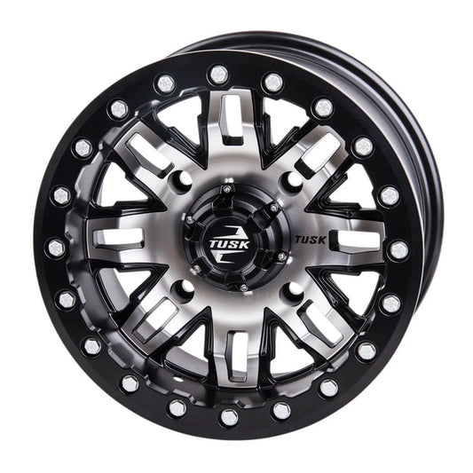 (2 Pack) 4/156 Tusk Teton Beadlock Wheel 14x7 4.0 + 3.0 Dark For YAMAHA Wolverine RMAX 2 1000 Sport 2022